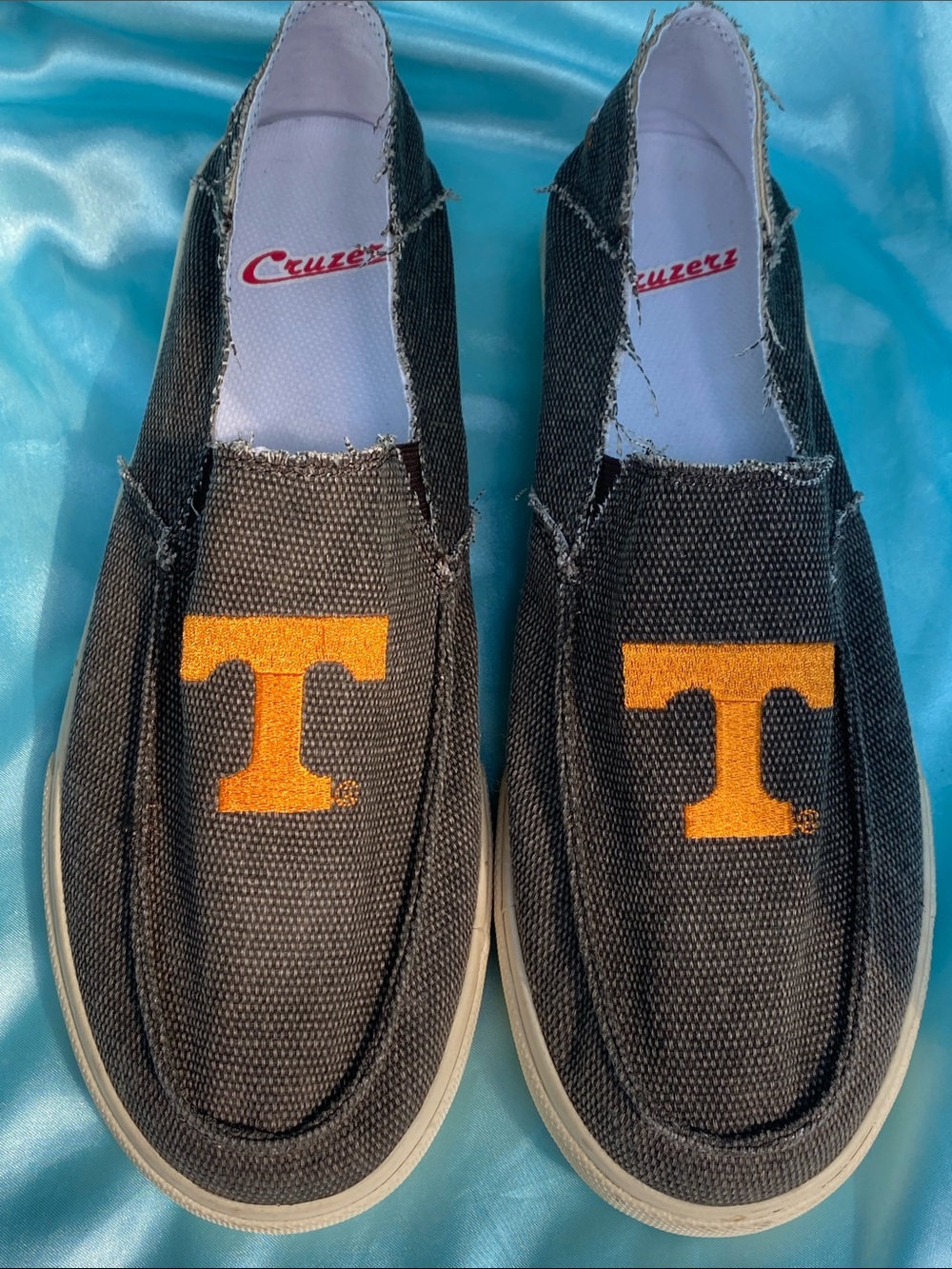 Cruzerz Canvas Slip-On Sneakers with Orange 'T'  Tennessee Logo